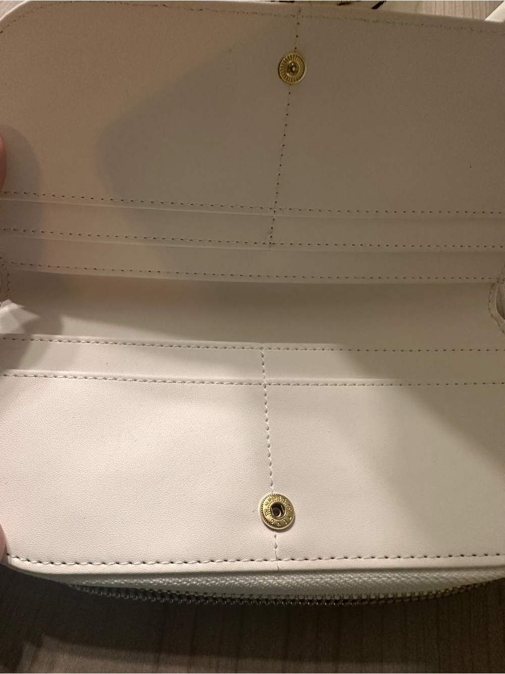 Nanette Lepore Cream Zip Wallet with Gold Logo - Picture 10 of 10